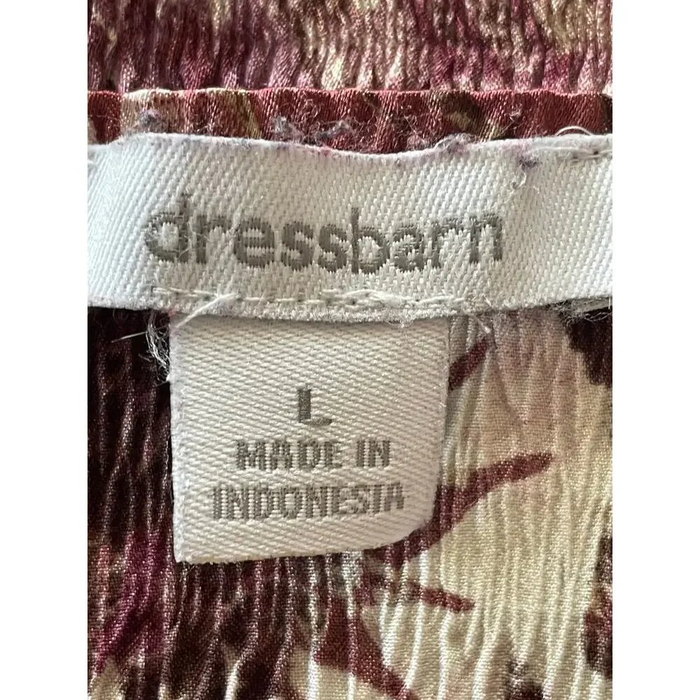 Dressbarn Burgundy Purple Paisley‎ Grunge Print Top LARGE Whimsygoth Dark Fairy